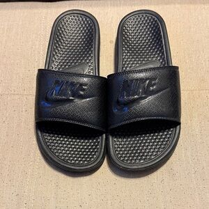 Nike Black Embossed Slide Sandals